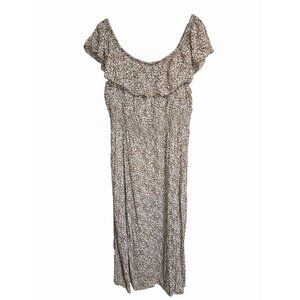 Old Navy Womens Off-The-Shoulder Floral Maxi Dress 3X Brown